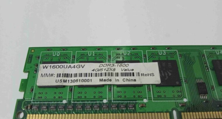 DDR 3 4GB Ram Card For Sale (1600 GHz)